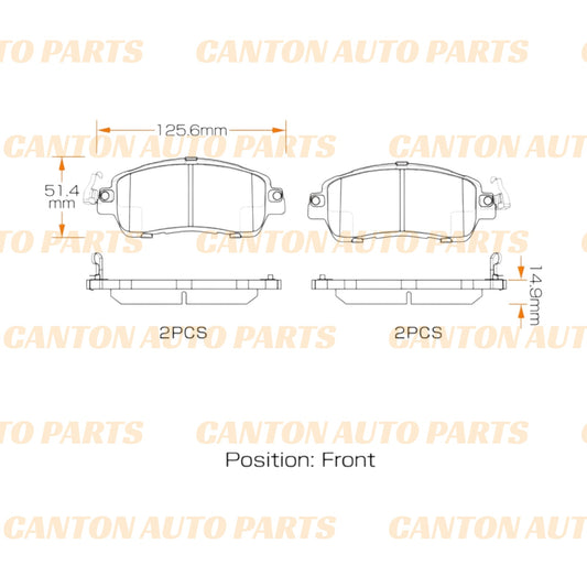 MSM High Quality Ceramic Front Brake Pad Set for Mazda 2 DJ DL 1.5L 2014-2025