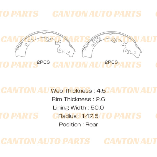 MSM High Quality Rear Brake Shoe Set for Toyota Hilux KUN26 GGN25 GGN125 GUN125 GUN126 4WD ONLY