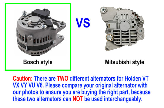 Alternator For Holden Commodore VS VT VU VX VY WH LN3 V6 3.8L 1995-2004 Bosch style vs Mitsubishi style