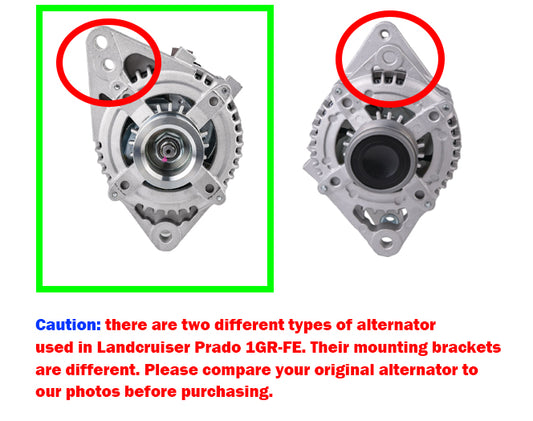 Alternator For Toyota Landcruiser Prado GRJ120 150R Hilux V6 4.0L 1GR-FE 2002-15 Two different types