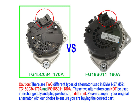 Alternator for BMW X5 E70 M57TU20D30 3.0L Diesel 07-13 OEM TG17C034 VS FG18S011