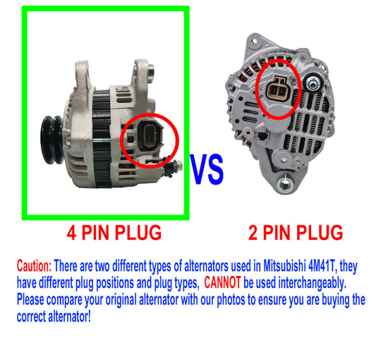 Alternator for Mitsubishi Pajero Triton NS NT NW NX 4M41 3.2L Diesel 4 Pins vs 2 PIN plug