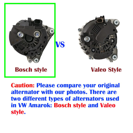 Alternator for Volkswagen Amarok 2H CDBA CDCA 2.0L Diesel 2010-On Bosch style vs Valeo style