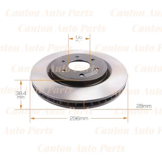 MSM Front Brake Disc Rotors 296mm for Nissan Pathfinder R51 2.5L 4.0L 2005-2015