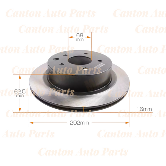 New MSM RearBrake Disc Rotors Pair 292mm for Nissan X-Trail T32 2014-2022