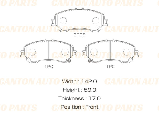Front Brake Pad Set for Nissan Qashqai J11 2014-2017 X-Trail T32 2013-ON (5 SEATER ONLY)