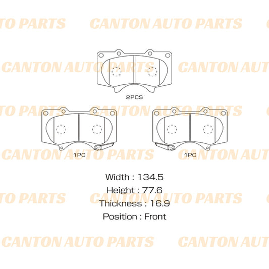 MSM Ceramic Front Brake Pad Set for Toyota Landcruiser Prado GRJ120 150 KDJ120 150 KZJ120