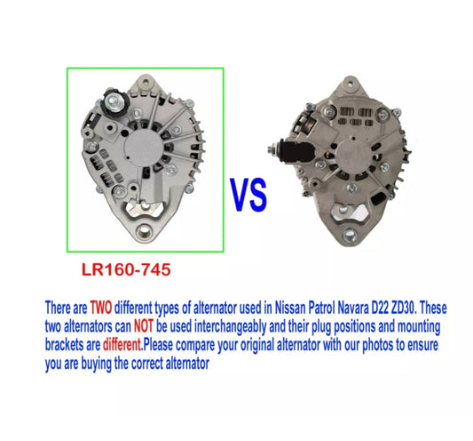 Alternator Fits Nissan Navara D22 ZD30DDTi 3.0L Diesel 2000-2008 Clutch Pulley LR160-745