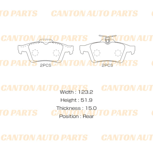 MSM High Quality Ceramic Rear Brake Pad Set for Mazda 3 BK BL 2.0L 2.3L 2.5L 2004-2014
