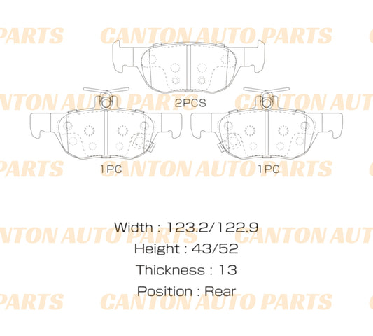 MSM High Quality Ceramic Rear Brake Pad Set for Mazda CX-30 DM 2019-ON