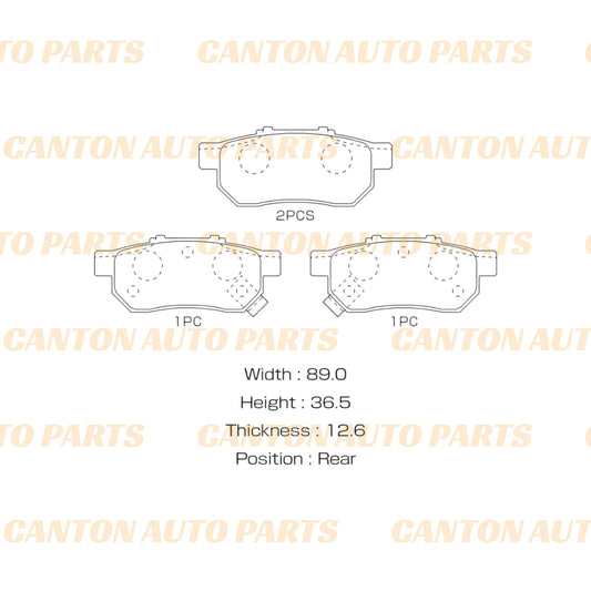 MSM High Quality Ceramic Rear Brake Pad Set for Honda Jazz GE 2008-2014