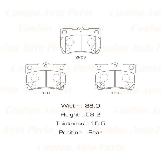 MSM High Quality Ceramic Rear Brake Pads for Lexus IS250 2.5L 2006-2013