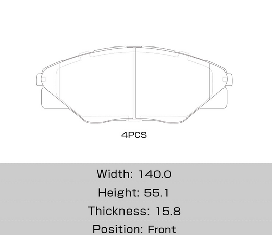 MSM Ceramic Front Brake Pads for Toyota Hilux GGN15R TGN16R KUN16R 2WD 09/2008-2015