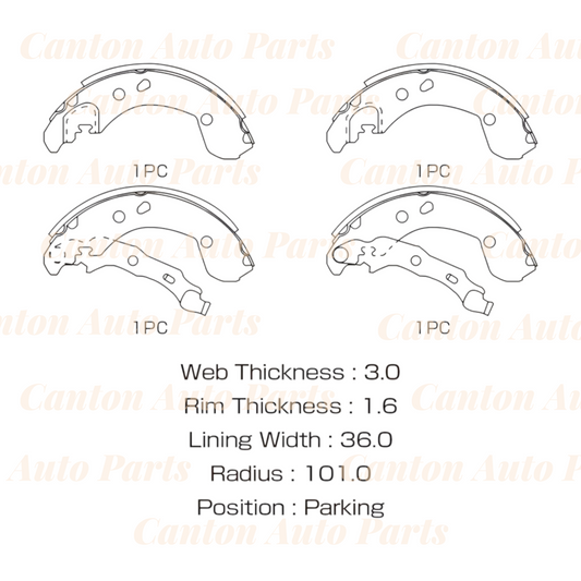 MSM High Quality Rear Brake Shoes for Nissan Micra K13 1.2L 1.5L 2010-2016