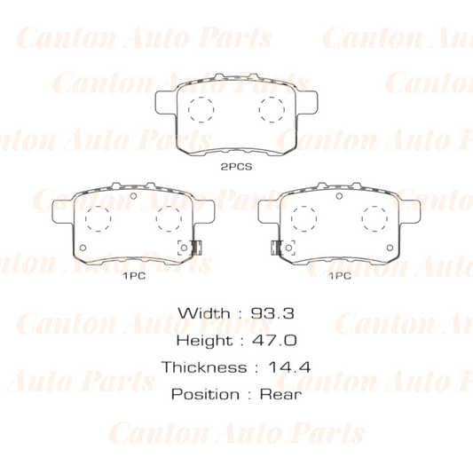 MSM High Quality Ceramic Rear Brake Pad Set Honda Accord CP2 CP3 2.4L 3.5L 2008-2014
