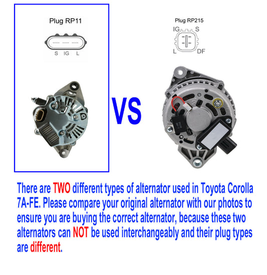 Toyota Corolla 7A-FE alternator Denso style vs Bosch style