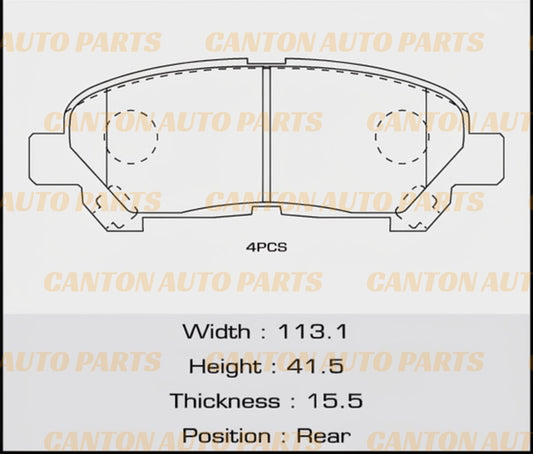 MSM Ceramic Rear Brake Pad Set for Toyota Kluger GSU40R GSU45R 2007-2014