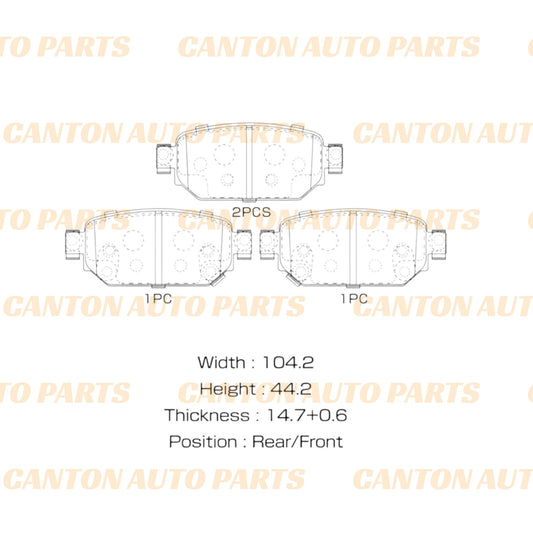 MSM High Quality Ceramic Rear Brake Pad Set for Mazda 3 BM BN 2014-2019 (Electrical Handbrake ONLY)