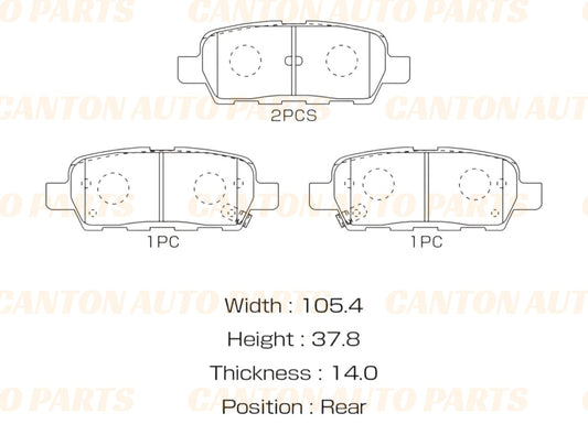 New MSM Rear Brake Pad Set for Nissan Murano Z51 2011-2016 Murano Z50 2005-2011