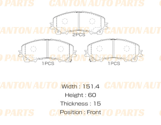 Front Brake Pad Set for Nissan X-Trail T32 2013-ON (7 SEATER ONLY)