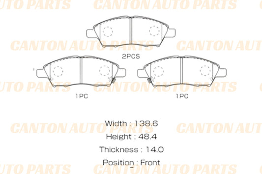 New Front Brake Pads for Nissan Tiida C11 2006-2013 Thai Built Only