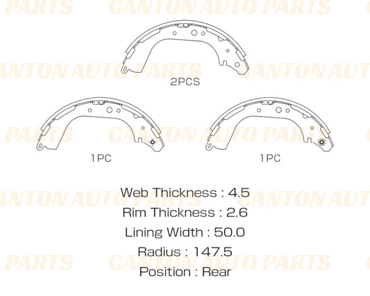 New MSM Rear Brake Shoe Set for Nissan Pathfinder R50 4X4 V6 VG33E 3.3L 1995-2005