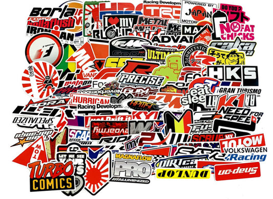 100pcs STICKER BOMB JDM Japanese Racing Car Drift Turbo Funny Decals