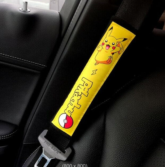 1 Pair Pikachu Pokemon Strap Shoulder Pads Seat Belt Cushion Cover AU STOCK