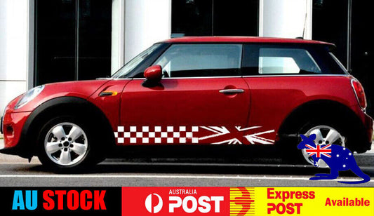 Mini Cooper Universal Decorative Union Jack Decal Sticker (White) 1 Pair