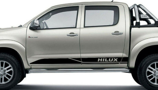 Side Skirt Decal Stickers For Toyota Hilux 4WD Twin Cabs A70 (Black) 1 Pair