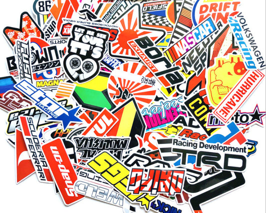 100pcs STICKER BOMB JDM Japanese Racing Car Drift Turbo Funny Decals