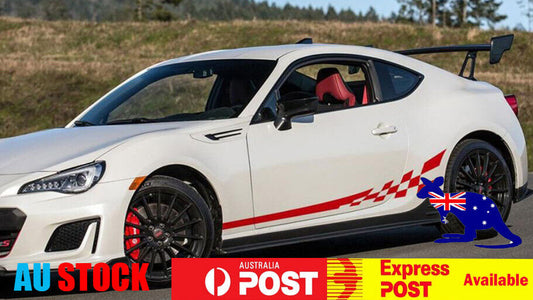 Toyota 86 Subura BRZ Sport Skirt Decorative Decal Sticker (Red) 1 Pair