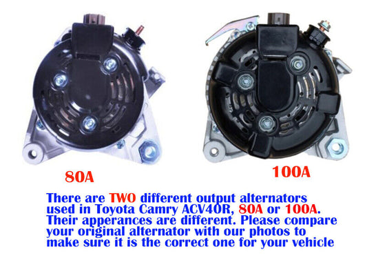 Alternator Fits Toyota Camry ACV40R 36R 2AZ-FE 2002-2012 80A vs 100A