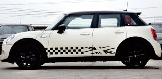 Mini Cooper Universal Decorative Union Jack Decal Sticker (Black) 1 Pair
