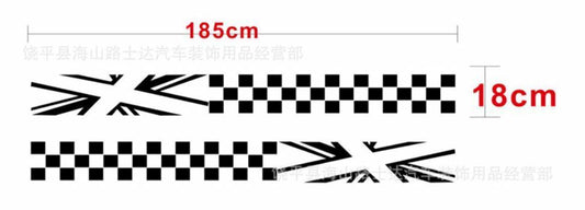 Mini Cooper Universal Decorative Union Jack Decal Sticker (White) 1 Pair