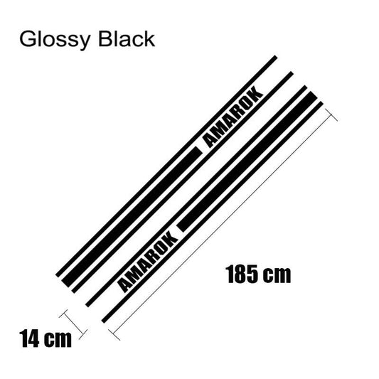 Pair Stickers Side Skirt Sport Decal Univeral Fit For VW Amarok Truck (BLACK)