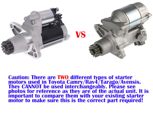 Starter Motor Fits Toyota Camry MCV20R MCV36R 3.0L Petrol 1MZ-FE 2002-2006 Two different variations