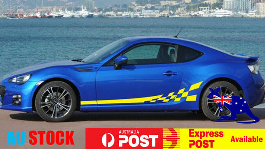 Toyota 86 Subaru BRZ Sport Skirt Decorative Decal Sticker (Yellow) 1 Pair