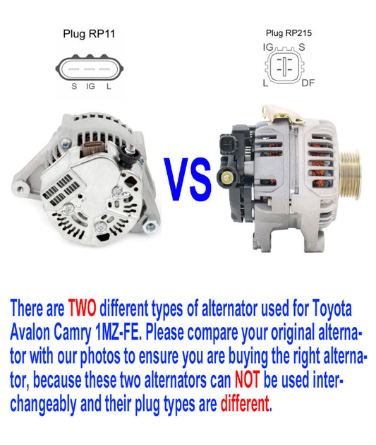 Toyota Avalon Camry 1MZ-FE alternator Denso style vs Bosch style