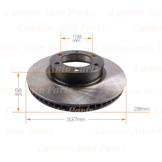 MSM Front Brake Disc Rotors for Toyota GRJ120 KDJ120 KZJ120 2003-2009
