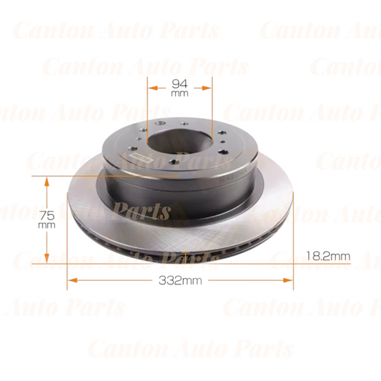 MSM Rear Brake Disc Rotors for Mitsubishi Pajero NS NT NW NX 2006-2015 LWB ONLY