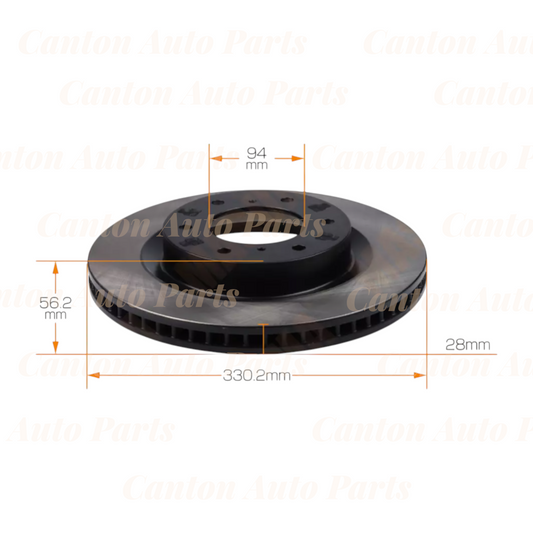 MSM Front Brake Rotors Mitsubishi Pajero NS NT NW NX 2006-2015 332mm Diameter