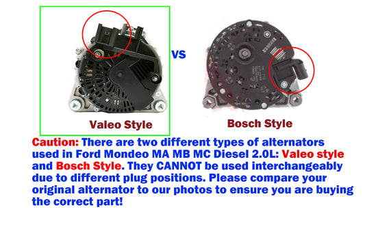 New Alternator for Ford Mondeo MA MB MC D4204T 2.0L Diesel 2007-15 (Valeo style)