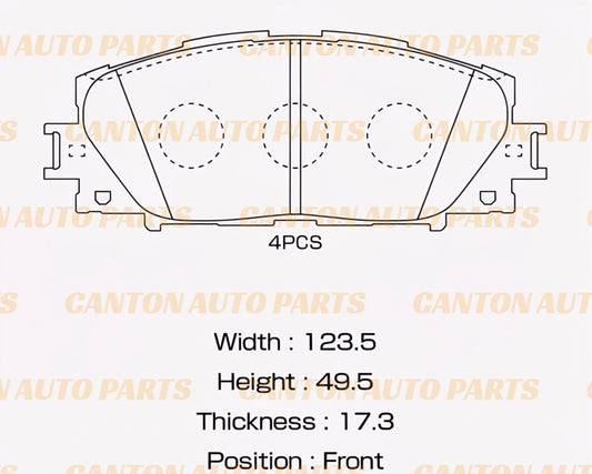 MSM High Quality Ceramic Front Brake Pads for Toyota Prius C NHP10R 1.5L 2012-20