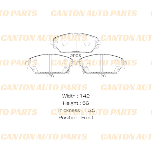 MSM High Quality Ceramic Front Brake Pad Set for Mazda CX-3 DK 2015-2023
