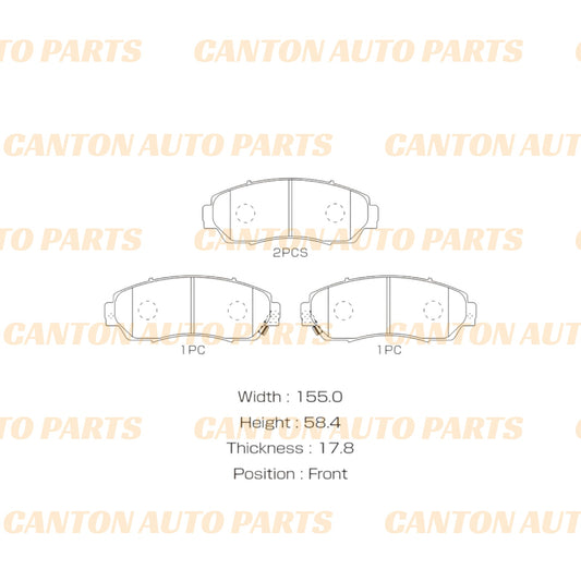 MSM High Quality Ceramic Front Brake Pad Set for Honda CRV RM4 2.4L 2012-2017