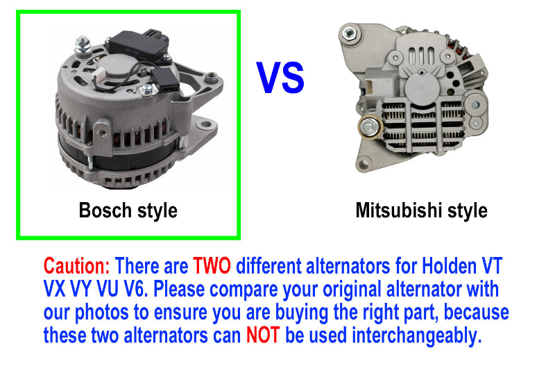 Alternator For Holden Commodore VS VT VU VX VY WH LN3 V6 3.8L 1995-2004 Bosch style vs Mitsubishi style