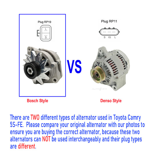 Alternator For Toyota Camry SXV20 SXV20R 2.2L 5SFE 1996-00 BOSCH style vs Denso style 