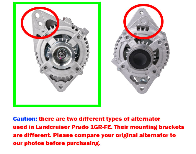 Alternator For Toyota Landcruiser Prado GRJ120 150R Hilux V6 4.0L 1GR-FE 2002-15 Two different types 