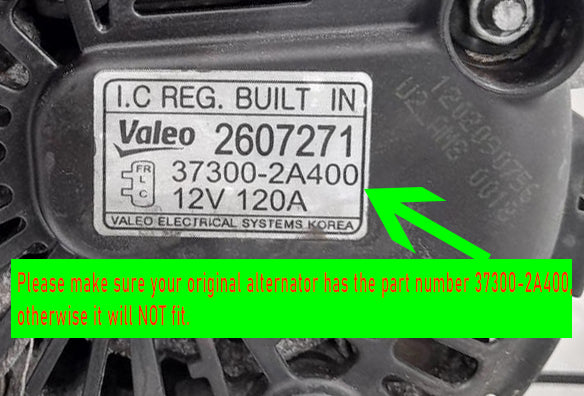 Alternator for Hyundai i30 GD FD D4FB 1.6L Diesel 2007-12 37300-2A400